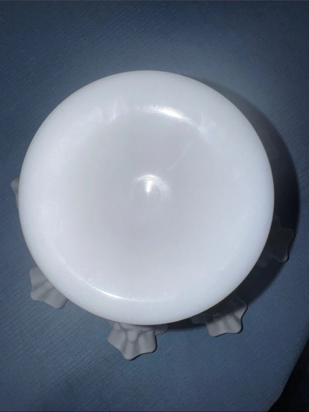 Fenton Hobnail Milk Glass Ruffled Edge Compote, 1950s Pedestal Dish 6.75” tall